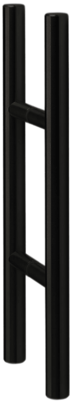 HERMAT Stoßgriffpaar Milano Edelstahl schwarz matt Ø25 mm Länge 500 mm sichtbar verschraubt