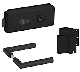 Hermat Ganzglastürschloss 6083/6335/1802,PZ,8mm,ähnlich RAL 9005,FlüFA