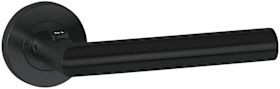 HERMAT ZT-Drückerpaar BASIC 02 mit Schraub-Drückerrosette Classic Black