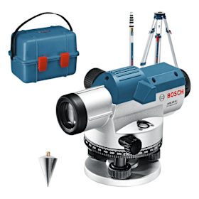 Bosch Optisches Nivelliergerät GOL 20 G, mit Baustativ BT160, Messstab GR 500