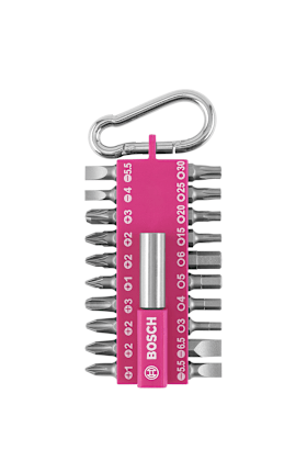 Bosch 21-teiliges Schrauberbit-Set mit Snap-hook (pink)  Ausstellerversion