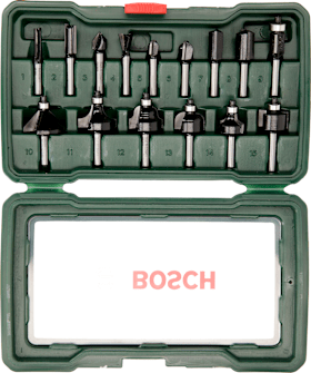 Bosch "15-teiliges HM-Fräser-Set (1/4"" mm Schaft)"