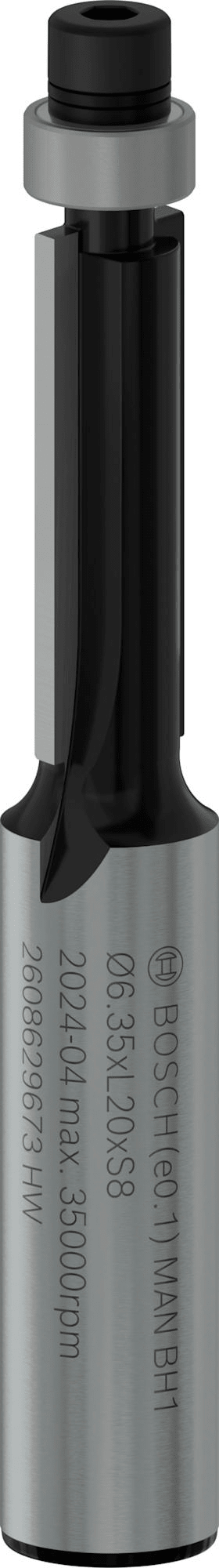 Bosch PRO Bündigfräser mit untenliegendem Führungskugellager, Ø6,35 x L20, Schaft 8 mm