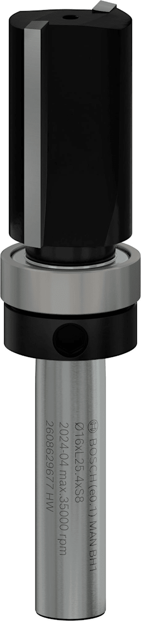Bosch PRO Bündigfräser mit obenliegendem Führungskugellager, Ø16 x L25,4, Schaft 8 mm