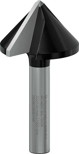Bosch PRO Spitznutfräser, 90° x Ø 31,8, Schaft 8 mm