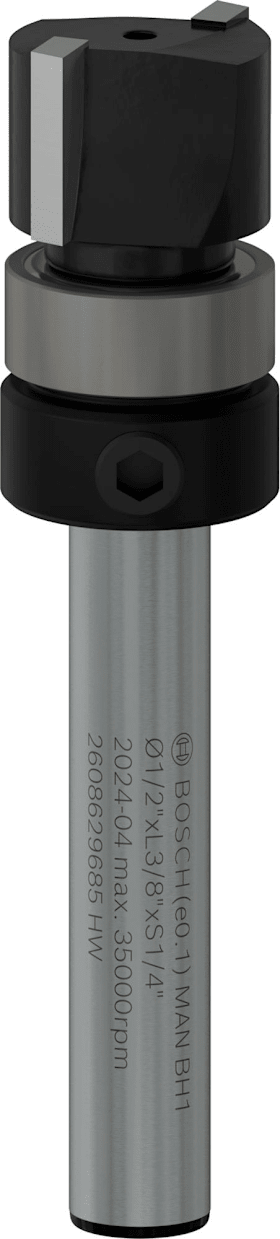 Bosch "PRO Bündigfräser, obenliegendes Führungskugellager, Ø 1/2"" x L 3/8"", Schaft 1/4"""