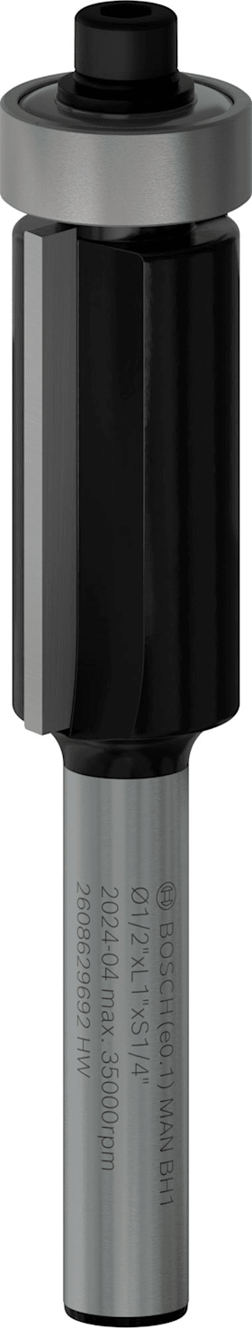Bosch "PRO Bündigfräser, untenliegendes Führungskugellager, Ø 1/2"" x L 1"", Schaft 1/4"""
