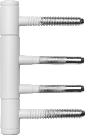 Griffwelt Türband 3-teilig, PR, weiß matt für Holz Ø 15 mm, mit Nylonhülse