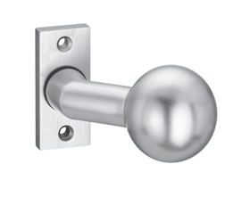 Dieckmann Alu-Rahmentür-Kugelknopf K4 festdrehbar auf, kantiger Massivrosette, Serie Vesta,, 8mm VKT, 339/01 F01