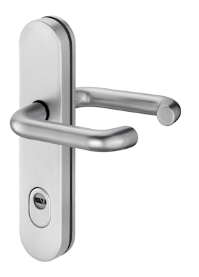 Dieckmann EST-Schutz-Drücker-Garnitur, ES-1, Serie Logo, ovales Langschild 15mm, 72 ZA,, 8mm VKT, TS=35-45mm, 103/103, 8755Z F00