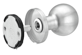 Dieckmann EST-Kugelknopf K5 auf runder Rosette, fest,, Stahlunterkonstruktion, 8mm VKT,, einseitige Verschraubung innen, K5/1050/02 F00