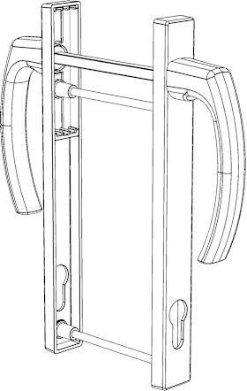 Winkhaus Griffgarnitur, Profilzylinder gelocht GG RN, Aluminium 2508633