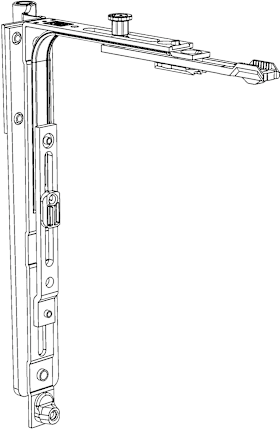 Winkhaus Flügellager, C.PADK, 20-13, mit Eckumlenkung, DIN Links, Stahl, silber, verzinkt 5069170