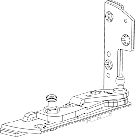 Winkhaus DK-Ecklager, verdeckt liegend, DR, EL.K.IF-N.166, Stahl, silber, verzinkt 5100452