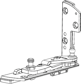 Winkhaus DK-Ecklager, verdeckt liegend, DIN Rechts, K-IF-N, 205, Stahl, silber, verzinkt 5100458