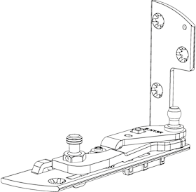 Winkhaus DK-Ecklager, verdeckt liegend, DR, EL.K.IF-N.262, Stahl, silber, verzinkt 5100462