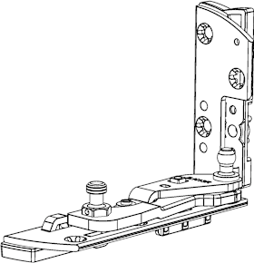 Winkhaus DK-Ecklager, verdeckt liegend, DR, EL.K.IF-N.161, Stahl, silber, verzinkt 5100520