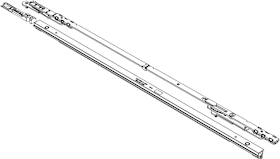 PS-Set Gleitschere mit Halteschiene, PPSK.ALU 1300, Aluminium, silber, verz., ls