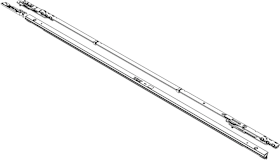 PS-Set Gleitschere mit Halteschiene, PPSK.ALU 1650, Aluminium, silber, verz., rs