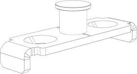 Schiebekipp-Rahmenteil, PPSK.A.10-14, Aussteller, Länge 45mm, silber, verzinkt
