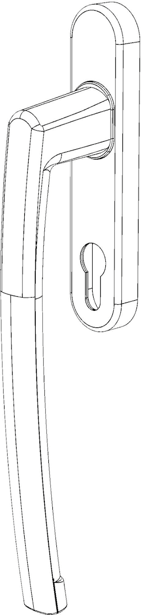 WINKHAUS Handhebel PPHS 502/240,abschl.,auß.,o.Logo,PZ,ov.,bro. 5112954