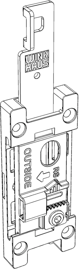 Winkhaus FT-Eckumlenkung, PPAS, DR, Stahl, silber verzinkt 5114721