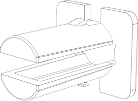 Schiebefenster-Riegelführ., PPAS.10, Mittelst., verkehrsweiß, pulverbeschichtet