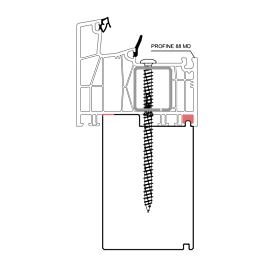blaugelb Adapterprofil EPS PROFINE 88 T/88 66x90x1175MM PROFINE 88, EPS-PR, BAUTIEFE T/88
