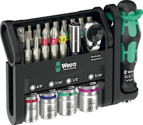 Wera Bits-Sortiment mit Ratsche + Nüssen Tool-Check Modular Imperial 1