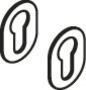 HEWI Schlüsselrosetten, 32x47 mini-Rosette Tiefschwarz