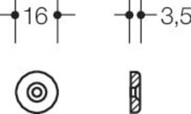 HEWI Ros-Scheibe, Edition matt Grf. 548 + 548RD, ø16 x 3,5mm tiefschwarz 