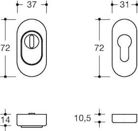 HEWI Schutzrosette, Lochung PZ,Zylinderabdeckung Anthrazitgrau