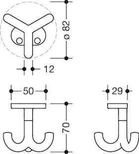 DREIFACHHAKEN 477 DREHBAR ROS OVAL B:50 T:28,5 REINWEIß