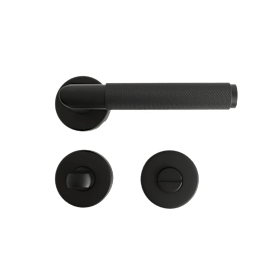 STROXX Drückergarnitur Kautschu, Edelstahl, schwarz, WC 700-202