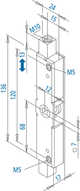 FUHR Kantriegel 294,D12mm/VK7mm, galvanisch verzinkt