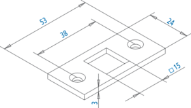 FUHR Schließteil RS261,15x15,für Vierkantstange 13 vz