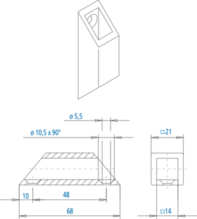 FUHR Schlaufe TPZ986,für Vierkantstange 13x13mm elox.