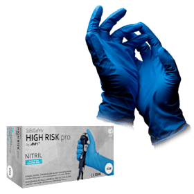 AMPri Nitril Einweghandschuhe Solid Safety High Risk Pro, blau