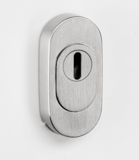 STROXX  PZ- Schutzrosette oval, mit Ziehschutz, Edelstahl 