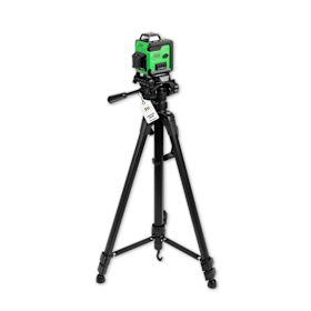 STROXX Kreuzlinienlaser 3D 360° – mit Stativ, Batterie & Zubehör, selbstnivellierend, IP54, 50 m Reichweite