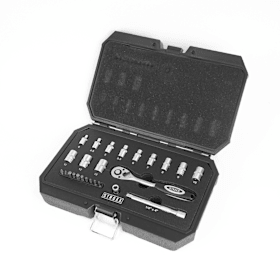 STROXX Knarrensatz 1/4″, 25-teilig, Chrom-Vanadium-Stahl, SPLINE-Design