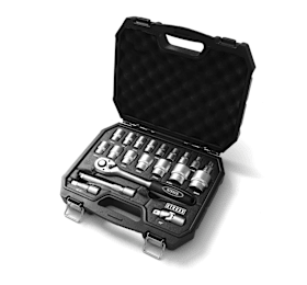 STROXX Knarrensatz 1/2″, 20-teilig, Chrom-Vanadium-Stahl, SPLINE-Design