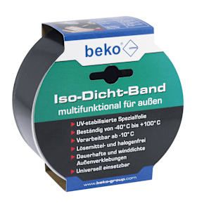 BEKO ISO-DICHT BAND SCHWARZ 235 310 4 60 MM BREIT 25M LANG FÜR AUSSEN/UNIVERSAL