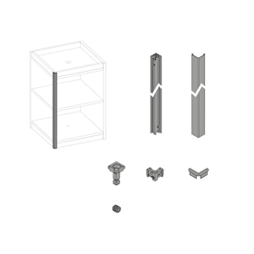 Beschlagset Hybrid Vertikal,  schwarz matt