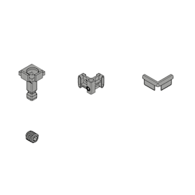 Beschlagset Hybrid Vertikal - ohne Profile,  schwarz matt