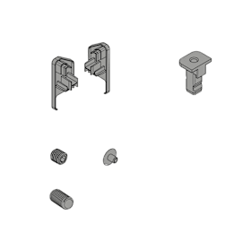 Beschlagset Hybrid Horizontal - ohne Profile,  schwarz matt