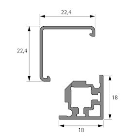 Beschlagset Glas-Eckprofil und Coverprofil,  weiß matt