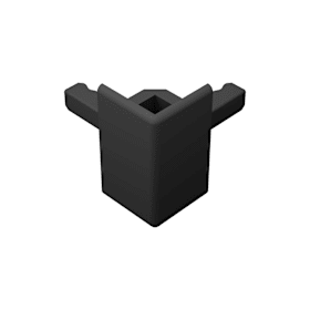 Eckknoten horizontal,  schwarz matt