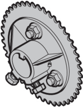 KETTENRAD FÜR DOPPELTE FEDERWELLE KPL. MIT BEFESTIGUNGSMATERIAL