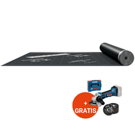 Aktionspaket Unterspannbahn, 1 Palette (1500m²) Blaugelb Windprotect TPU 210 2SK ND  + Gratis Bosch Akkuwinkelschleifer 18GWS 18 -8V Solo inkl. 50 STROXX Trennscheiben